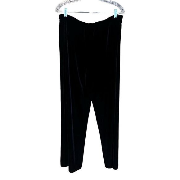 Alex Evenings Pants - Alex Evenings Women's Black Velvet Flowy Pull On Pants Elastic Waist Size XL